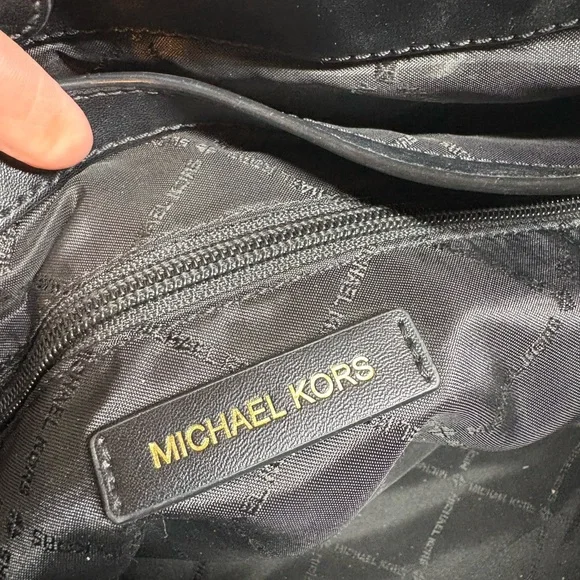 SOLD - SOLD   Michael Kors Black Shoulder Bag with Gold Accents - Picture 6 of 9